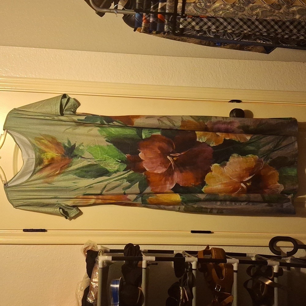 Green Floral Print Dress